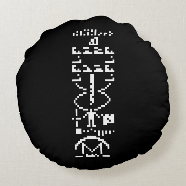 Arecibo Binary Message 1974 Round Cushion (Back)