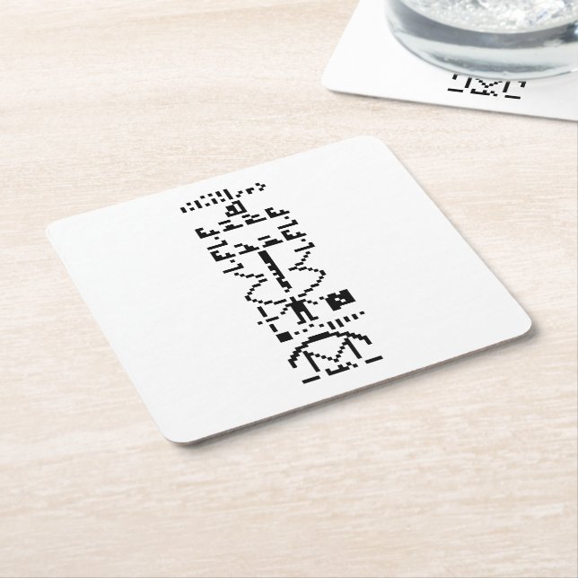 Arecibo Binary Message 1974 Square Paper Coaster (Angled)