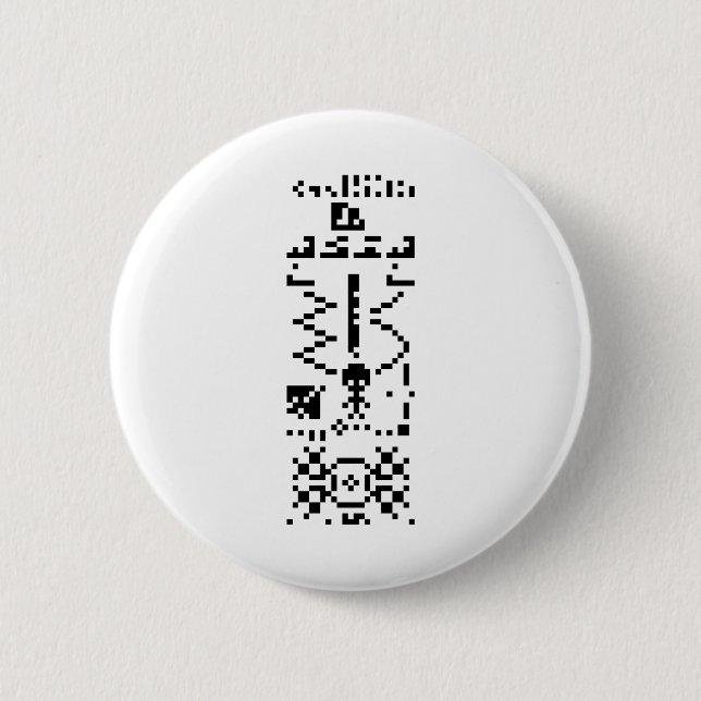 Arecibo Binary Message Reply 6 Cm Round Badge (Front)