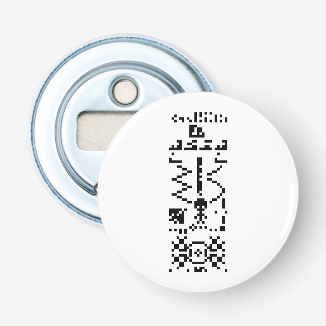 Arecibo Binary Message Reply Bottle Opener (Front)