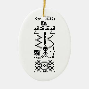 Arecibo Binary Message Reply Ceramic Tree Decoration