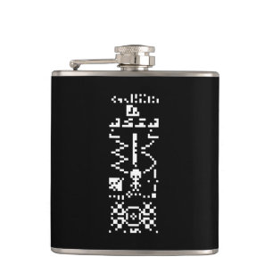 Arecibo Binary Message Reply Hip Flask