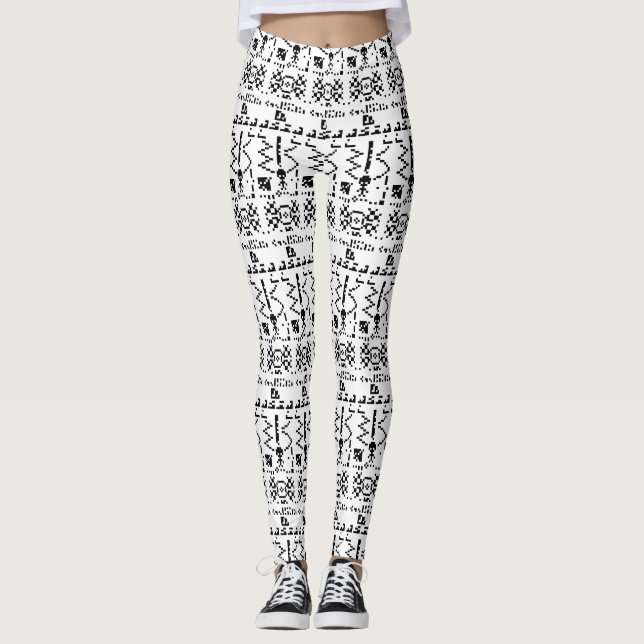 Arecibo Binary Message Reply Leggings (Front)