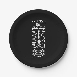 Arecibo Binary Message Reply Paper Plate