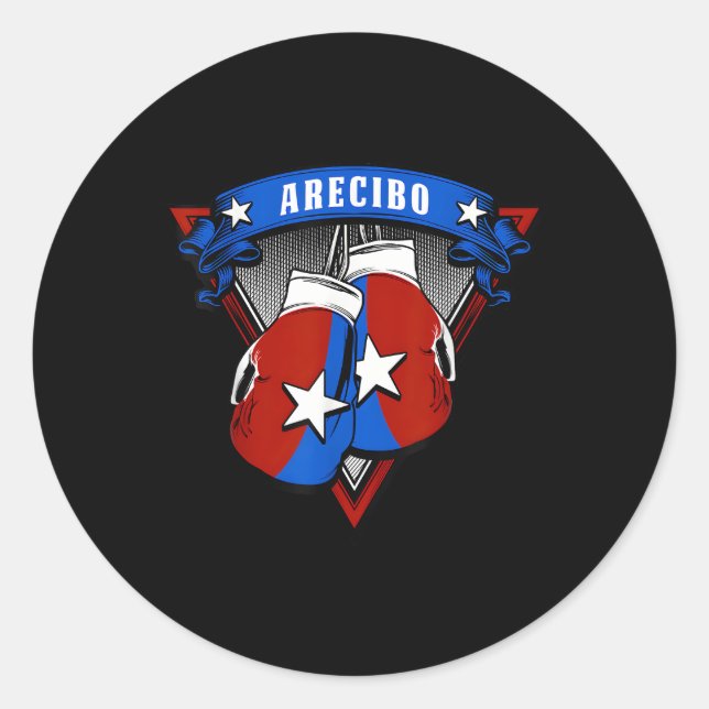 Arecibo Puerto Rico Boxing Classic Round Sticker (Front)