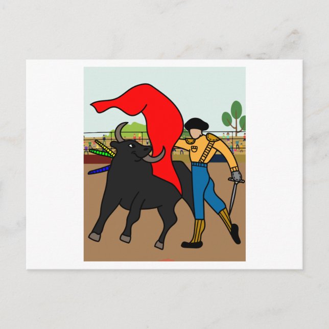 Arena Bullfight Torero Bull Postcard (Front)