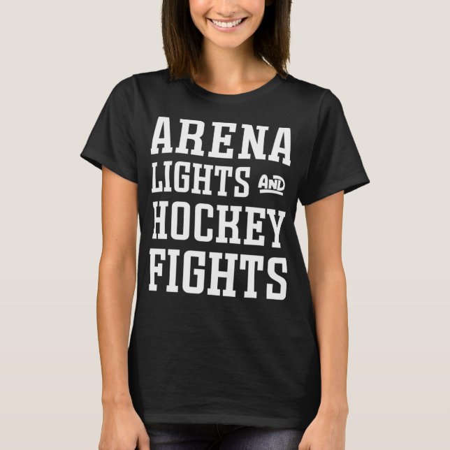 Arena Lights and Hockey Fights Ice Hockey Mum Cute T-Shirt (Front)