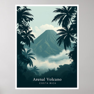 Arenal Volcano, Costa Rica – Vintage illustration Poster