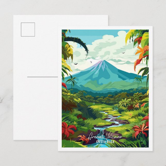 Arenal Volcano Costa Rica Vintage Travel  Postcard (Front/Back)