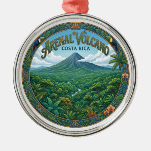 Arenal Volcano La Fortuna Costa Rica Metal Tree Decoration