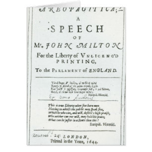 Areopagitica'  a speech of John Milton