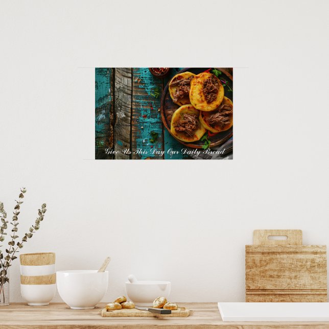 Arepa Bread With Prayer Words Personalised Poster (Kitchen)