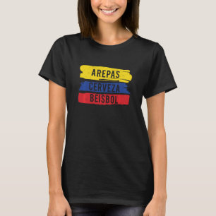 Arepas Cerveza Beisbol Funny For Venezuela Basebal T-Shirt