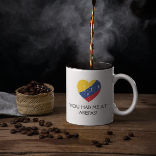 Arepas Funny Quote Colombian Food  Two-Tone Coffee Mug
