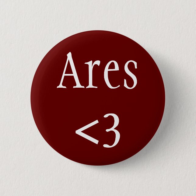 Ares <3 - Greek God of War 6 Cm Round Badge (Front)