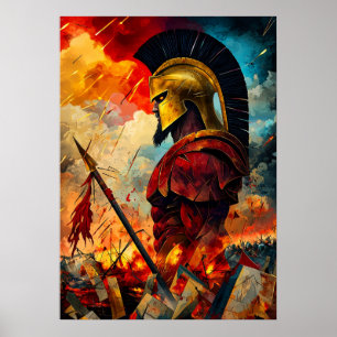 Ares - Cubist Minimalist Legend - God of War Poster