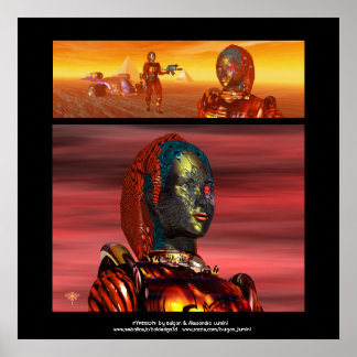 ARES CYBORG,DESERT HYPERION SCIENCE FICTION Scifi Poster
