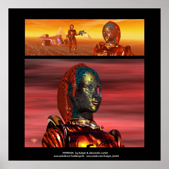 ARES CYBORG,DESERT HYPERION SCIENCE FICTION Scifi Poster (Front)