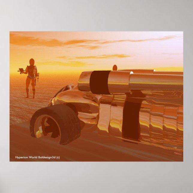 ARES CYBORG,DESERT HYPERION,SCIENCE FICTION Scifi Poster (Front)