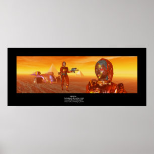 ARES CYBORG,DESERT HYPERION,SCIENCE FICTION Scifi Poster