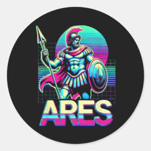Ares Greek War God Warrior Mythology Ancient Greec Classic Round Sticker