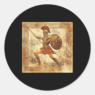 Ares Greek Warrior God Ancient Greece Mythology  Classic Round Sticker