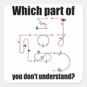 Aresti Symbol Aerobatic Pilot Flight Manoeuvres Square Sticker