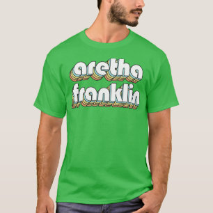 Aretha Franklin Retro Rainbow Typography Faded Sty T-Shirt