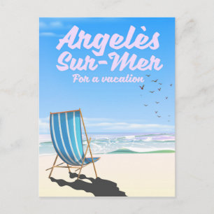 argelès-sur-mer France travel poster Postcard
