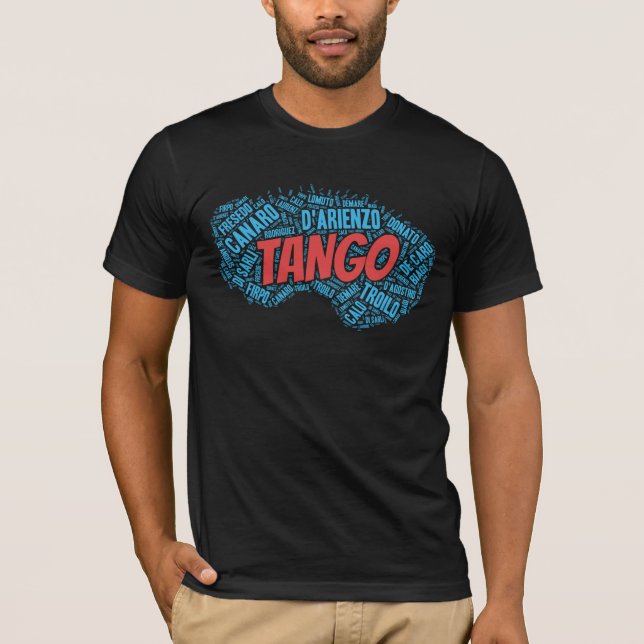 Argeninte Tango Music Orchestras Font Word Art T-Shirt (Front)
