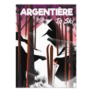 Argentière, France ski travel poster