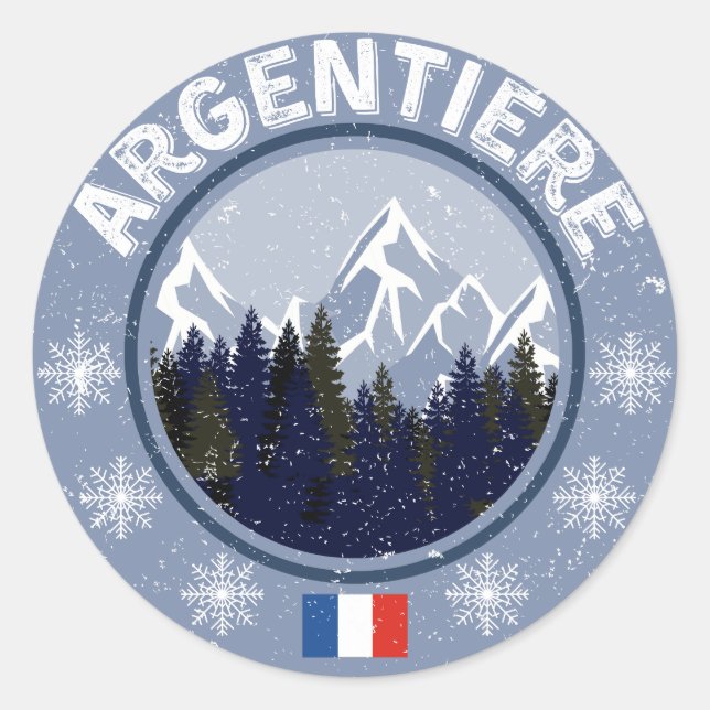 Argentiere Ski Resort Classic Round Sticker (Front)