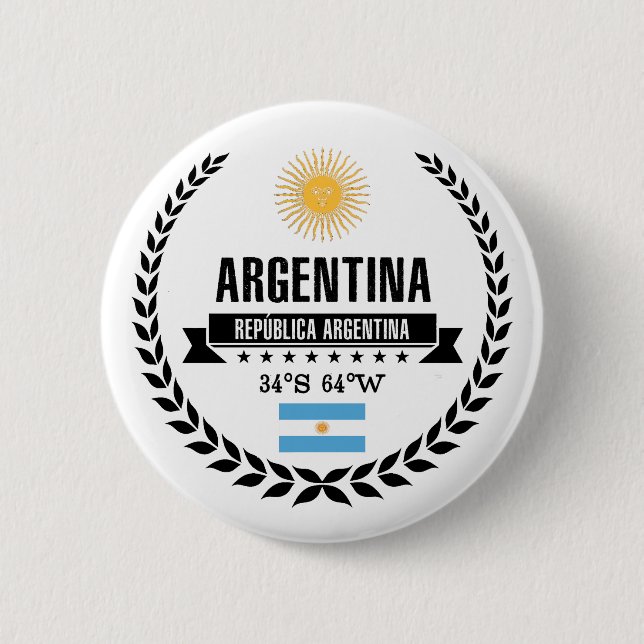 Argentina 6 Cm Round Badge (Front)