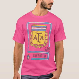 Argentina  70S Vintage Faded-Style Soccer Design T-Shirt
