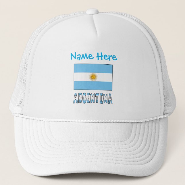 Argentina and Argentine Flag Blue Personalisation  Trucker Hat (Front)
