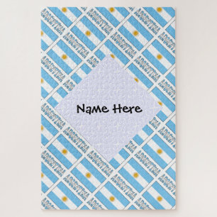 Argentina and Argentine Flag Tiled with Your Name Jigsaw Puzzle