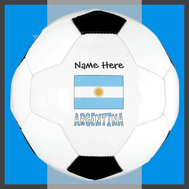 Argentina and Argentine Flag with Your Name Soccer Soccer Ball (Creator Uploaded)