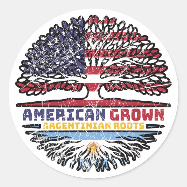Argentina Argentine Argentinian US USA America Classic Round Sticker (Front)