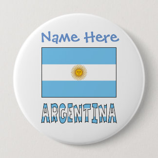 Argentina Argentine Flag Blue Personalisation 10 Cm Round Badge