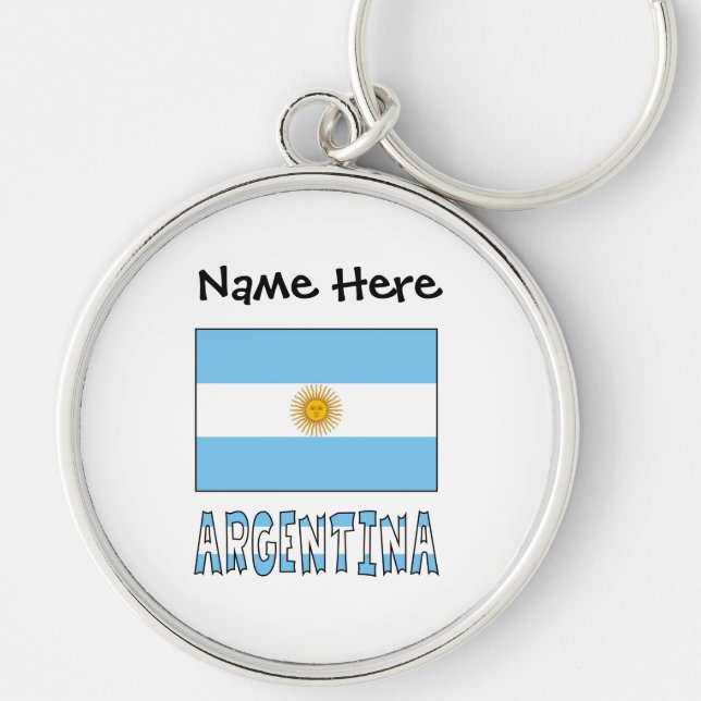 Argentina Argentine Flag Personalised Key Ring (Front)