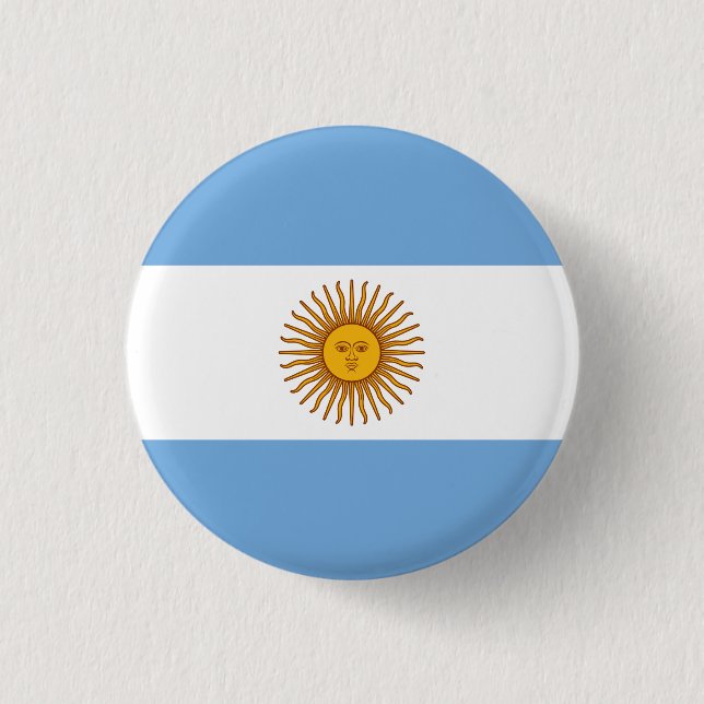 Argentina (Argentinian) Flag 3 Cm Round Badge (Front)