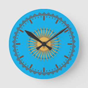 Argentina Blue Pride Round Clock