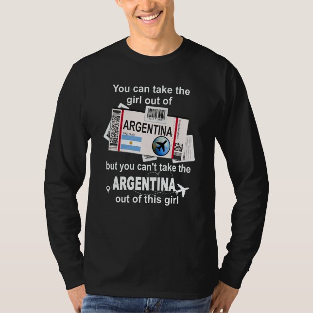 Argentina Boarding Pass Argentina Girl Argentina T-Shirt (Front)