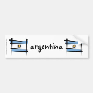 Argentina Brush Flag Bumper Sticker