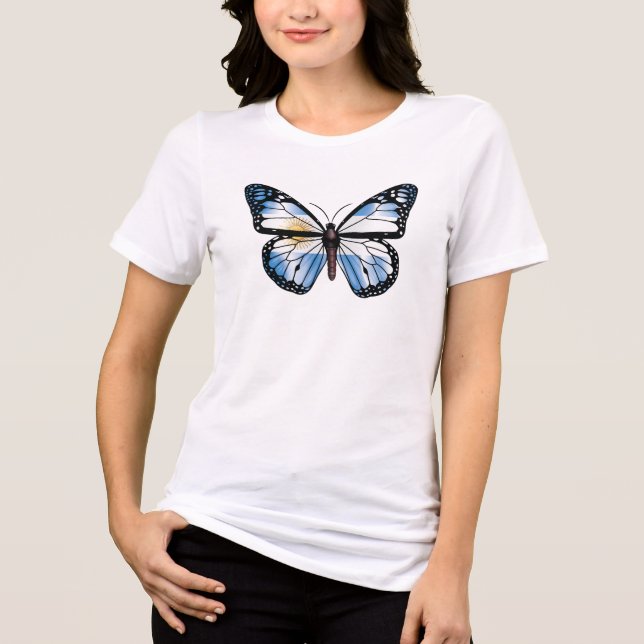 Argentina butterfly monarch flag Tri-Blend shirt (Front)