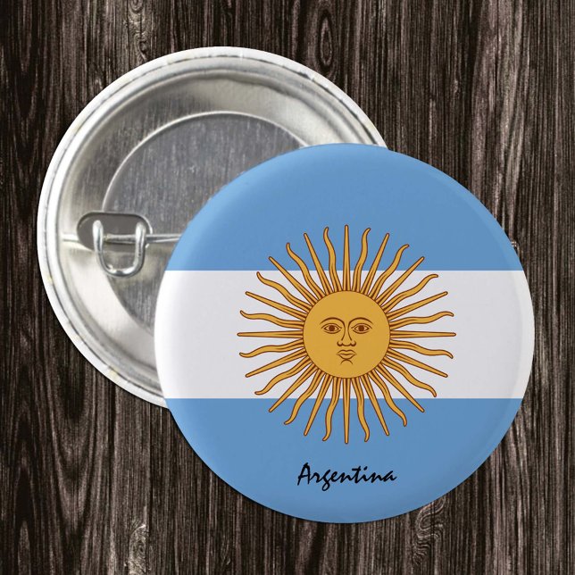 Argentina button, patriotic Argentina Flag 3 Cm Round Badge (Creator Uploaded)