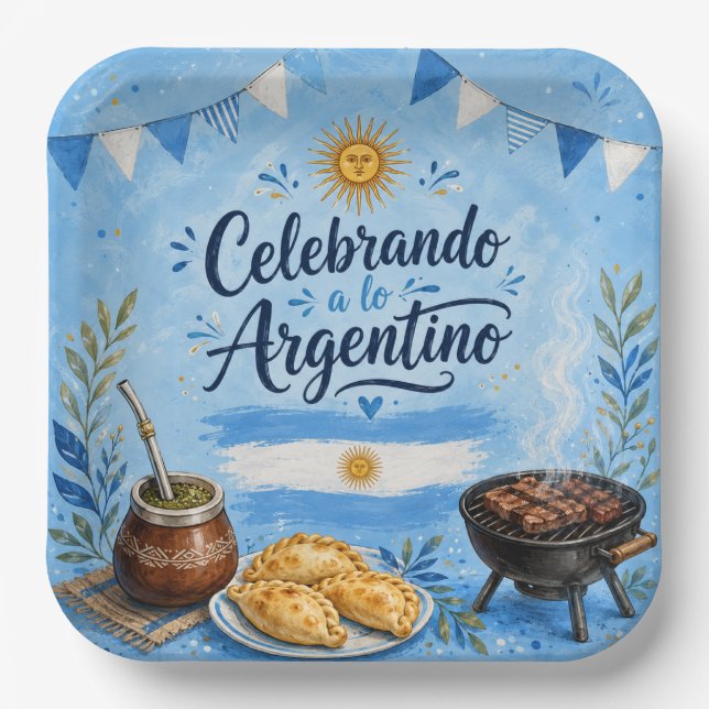 Argentina Celebration Party Paper Plate (Front)
