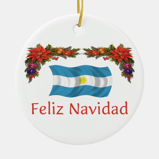 Argentina Christmas Ceramic Tree Decoration (Front)