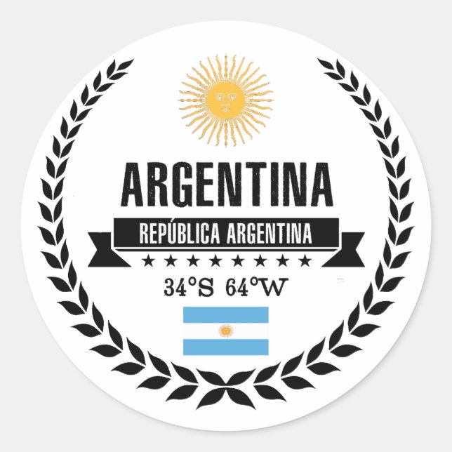 Argentina Classic Round Sticker (Front)