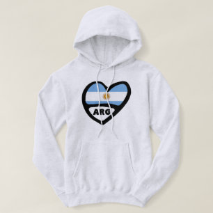 Argentina Country Code Flag Heart ARG Hoodie